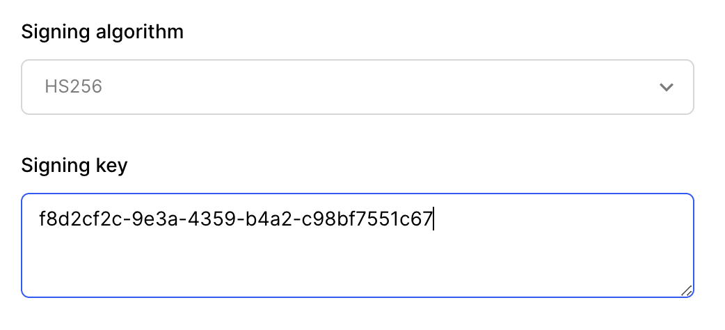 Paste signing key