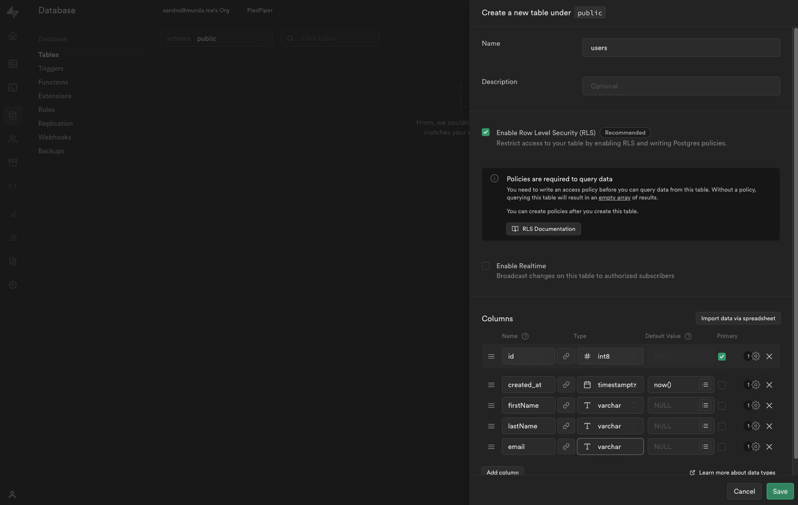 supabase-db-create-table