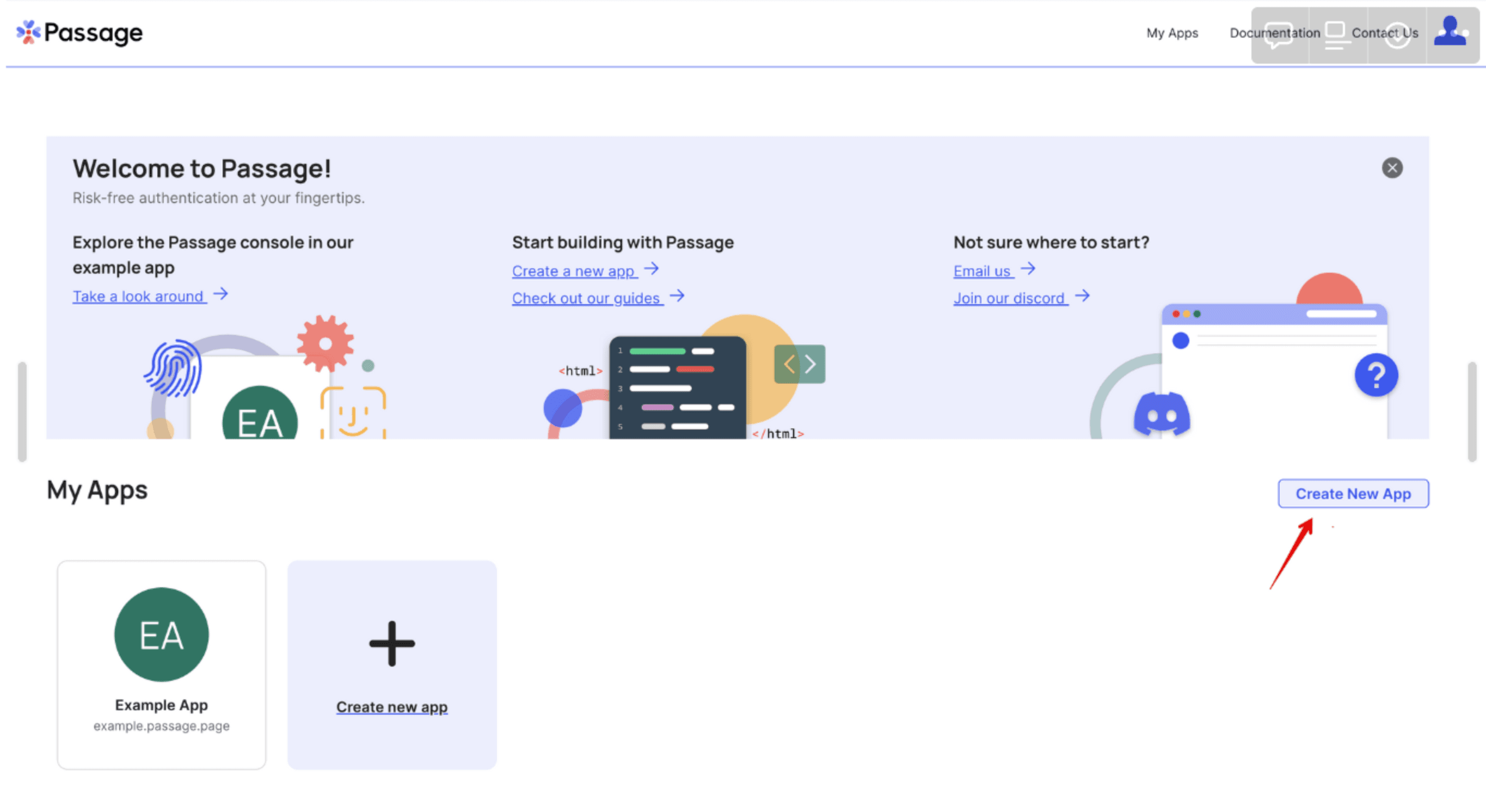 Passage Console dashboard